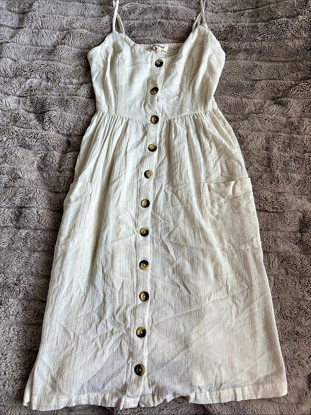 Rip Curl Women's Midi Button Front Dress in White Size Medium